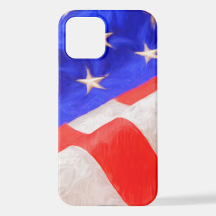 Coque iPhone 12 Drapeau américain