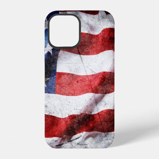 Coque iPhone 12 Drapeau américain grunge (Verso)