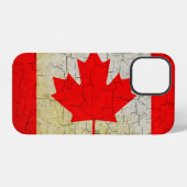 Coque iPhone 12 Drapeau canadien fissuré Coque-coque iphone (Verso Horizontal)