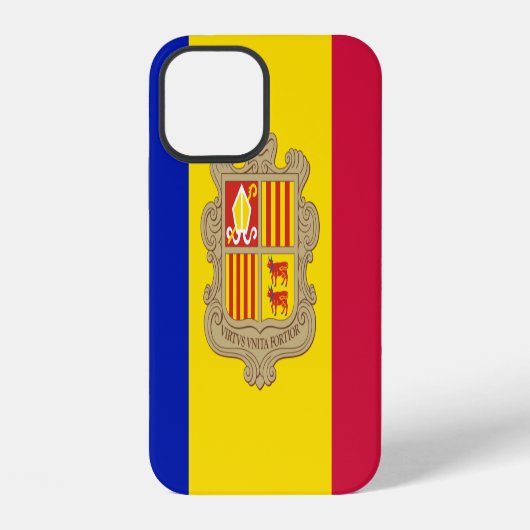 Coque iPhone 12 drapeau d'Andorre (Verso)