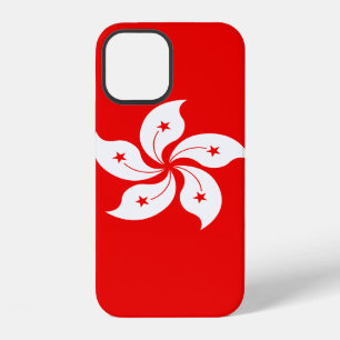 Coque iPhone 12 Drapeau de Hong Kong Symbole Orchidée Blanche