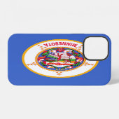 Coque iPhone 12 Drapeau de l'État du Minnesota (Verso Horizontal)
