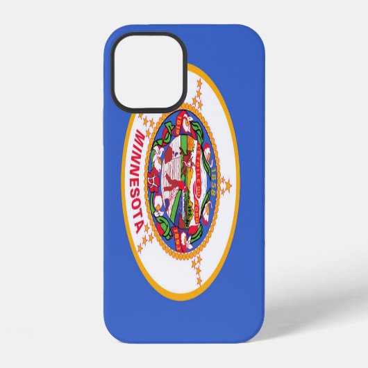 Coque iPhone 12 Drapeau de l'État du Minnesota (Verso)