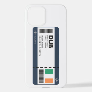 Coque iPhone 12 DUB Dublin Boarding Pass - billet Irlande