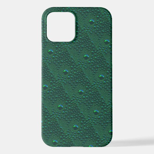 Coque iPhone 12 Eau sur métal vert (Verso)