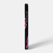 Coque iPhone 12 Éclair rose néon : fond sombre. (Côté gauche)