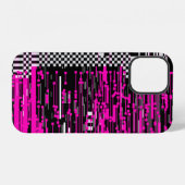 Coque iPhone 12 Écran VHS rétro défectueux avec scintillements et (Verso Horizontal)