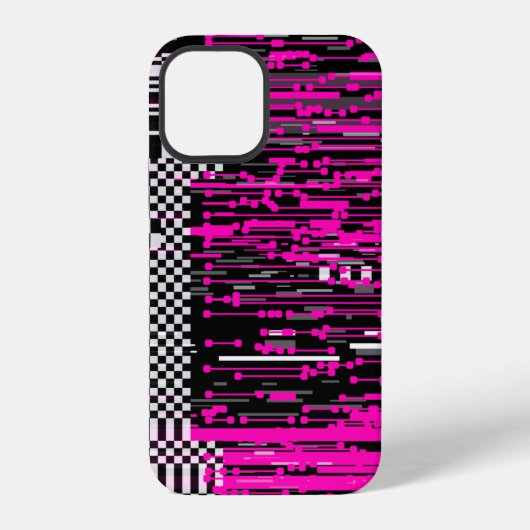 Coque iPhone 12 Écran VHS rétro défectueux avec scintillements et (Verso)