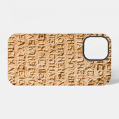Coque iPhone 12 écriture grecque ancienne ciselée sur pierre (Verso Horizontal)