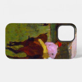 Coque iPhone 12 Edgar Degas Chevaux de course à Longchamp (Verso Horizontal)