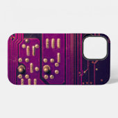 Coque iPhone 12 Electronic circuit board abstract background. comp (Verso Horizontal)