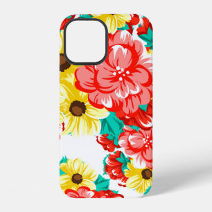 Coque iPhone 12 Élégance abstraite motif sans couture avec fond fl