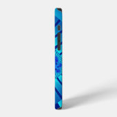 Coque iPhone 12 Élégant bleu clair fractal (Côté gauche)
