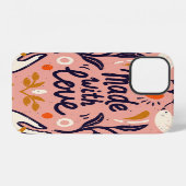 Coque iPhone 12 Éléments d'amour : composition rose vintage. (Verso Horizontal)