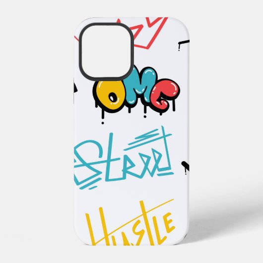 Coque iPhone 12 Éléments de lettrage de graffiti de rue abstraits (Verso)