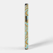 Coque iPhone 12 Éléments dorés rococo en motif continu. Texte doré (Côté droit)