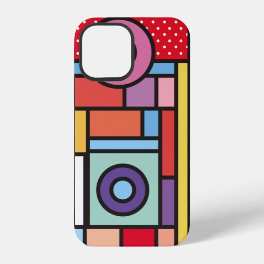 Coque iPhone 12 Éléments géométriques tendance design memphis. Ret (Verso)