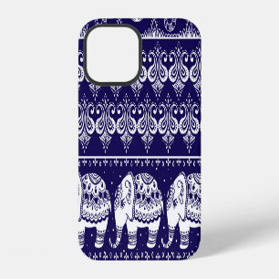 Coque iPhone 12 Éléphant, paisley : motif tribal vintage.