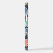 Coque iPhone 12 Eléphants Colorés, Motif Des Eléphants, Zigzag (Côté droit)