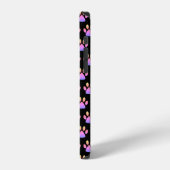 Coque iPhone 12 Empreinte de patte rose monogramme (Côté gauche)