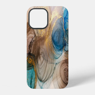Coque iPhone 12 Encre alcoolique, minéral décoloré abstrait.