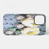 Coque iPhone 12 Encre numérique Fleur de Cactus (Verso Horizontal)