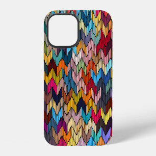 Coque iPhone 12 Ethnic Tribal Brodé Géométrique