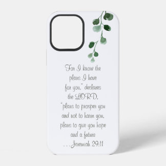 Coque iPhone 12 Étui de téléphone floral shabby chic avec verset b