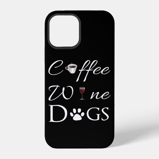 Coque iPhone 12 Étui iPhone Café Vin Chiens (Verso)