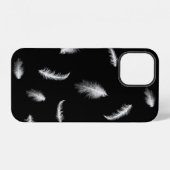 Coque iPhone 12 Étui iPhone Case-Mate à plumes blanches sur fond n (Verso Horizontal)