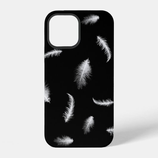 Coque iPhone 12 Étui iPhone Case-Mate à plumes blanches sur fond n (Verso)