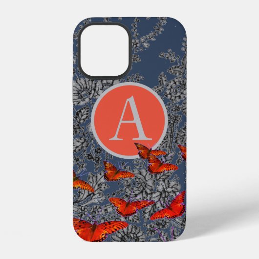 COQUE iPhone 12 ÉTUI IPHONE CASE MATE BRODERIE ANCIENNE INITIALE P (Verso)