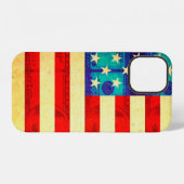 Coque iPhone 12 Étui iPhone Case-Mate drapeau argent Amérique (Verso Horizontal)