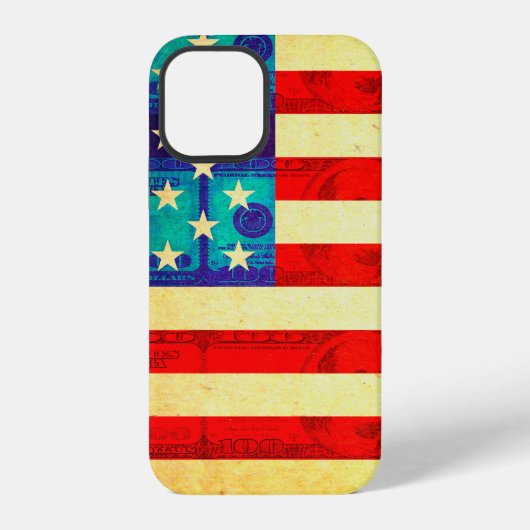 Coque iPhone 12 Étui iPhone Case-Mate drapeau argent Amérique (Verso)