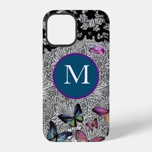 Coque iPhone 12 ÉTUI IPHONE CASE MATE William Morris BLACK LACE (Verso)