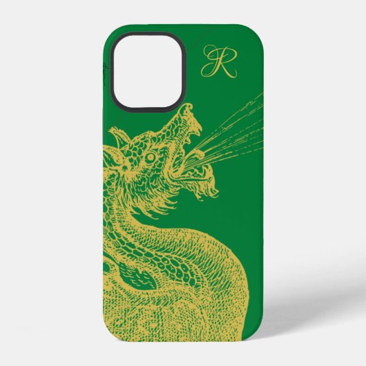 Coque iPhone 12 Étui iPhone Classique Monogramme Dragon Or Case-Ma (Verso)