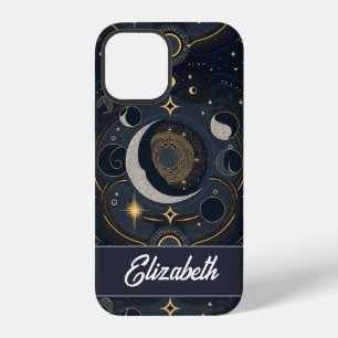 Coque iPhone 12 Étui Personnalisé Magique Céleste Lune Et Étoiles
