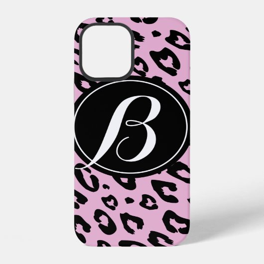 Coque iPhone 12 Étui pour iPhone 12 avec impression léopard rose e (Verso)
