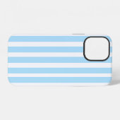 Coque iPhone 12 ÉTUI POUR iPHONE À RAYURES BLEUES MONOGRAM (Verso Horizontal)