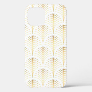 Coque iPhone 12 Éventail répétitif art déco floral élégant de styl