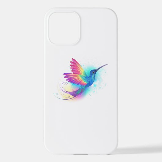 Coque iPhone 12 Exotic Rainbow Hummingbird (Verso)
