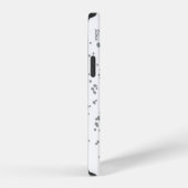 Coque iPhone 12 Explosion grise chic points d'aquarelle Texte Roug (Côté droit)