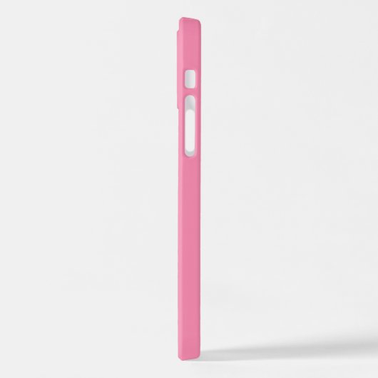 Coque iPhone 12 F Monogramme rose personnalisé (Côté gauche)