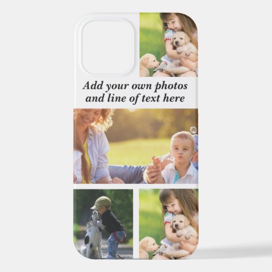 Coque iPhone 12 Faites votre propre collage photo et texte (Verso)