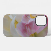 Coque iPhone 12 Fancy rose et blanc Tulipe (Verso Horizontal)