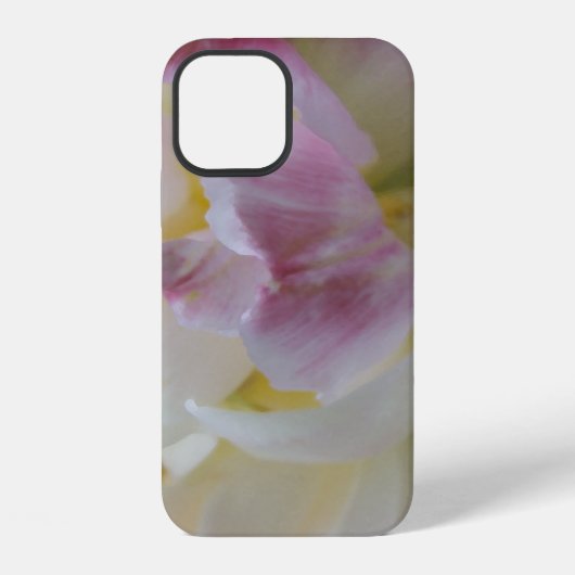 Coque iPhone 12 Fancy rose et blanc Tulipe (Verso)