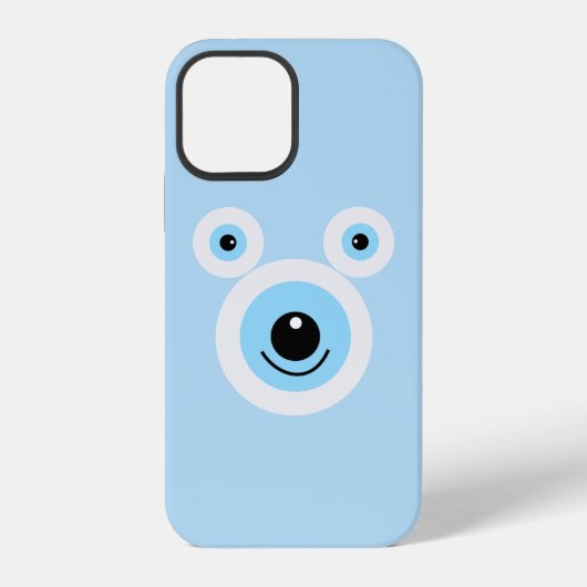Coque iPhone 12 Fantaisie face d'ours blanc (Verso)