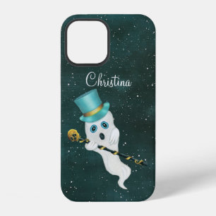 Coque iPhone 12 Fantôme dans le ciel nocturne yeux bleus haut-de-f