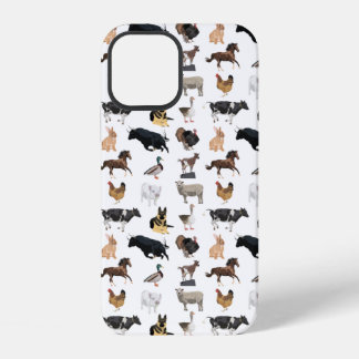 Coque iPhone 12 Farm Animals Pattern
