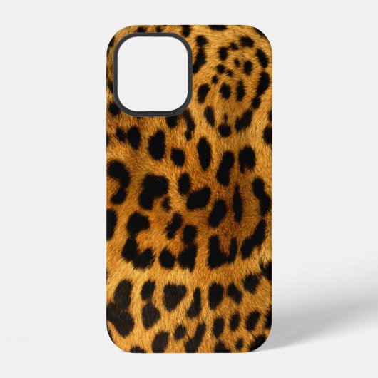 Coque iPhone 12 Fausse Peau de Léopard (Verso)